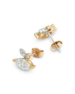 Bloomingdale's Fine Collection Luxe Collection Certified Lab Grown Diamond Cluster Stud Earrings in 14K Yellow Gold, 1.0 tcw