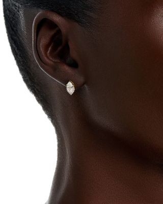 Bloomingdale's Fine Collection Luxe Collection Certified Lab Grown Diamond Half Halo Marquise Stud Earrings in 14K Yellow Gold, 1.50 tcw