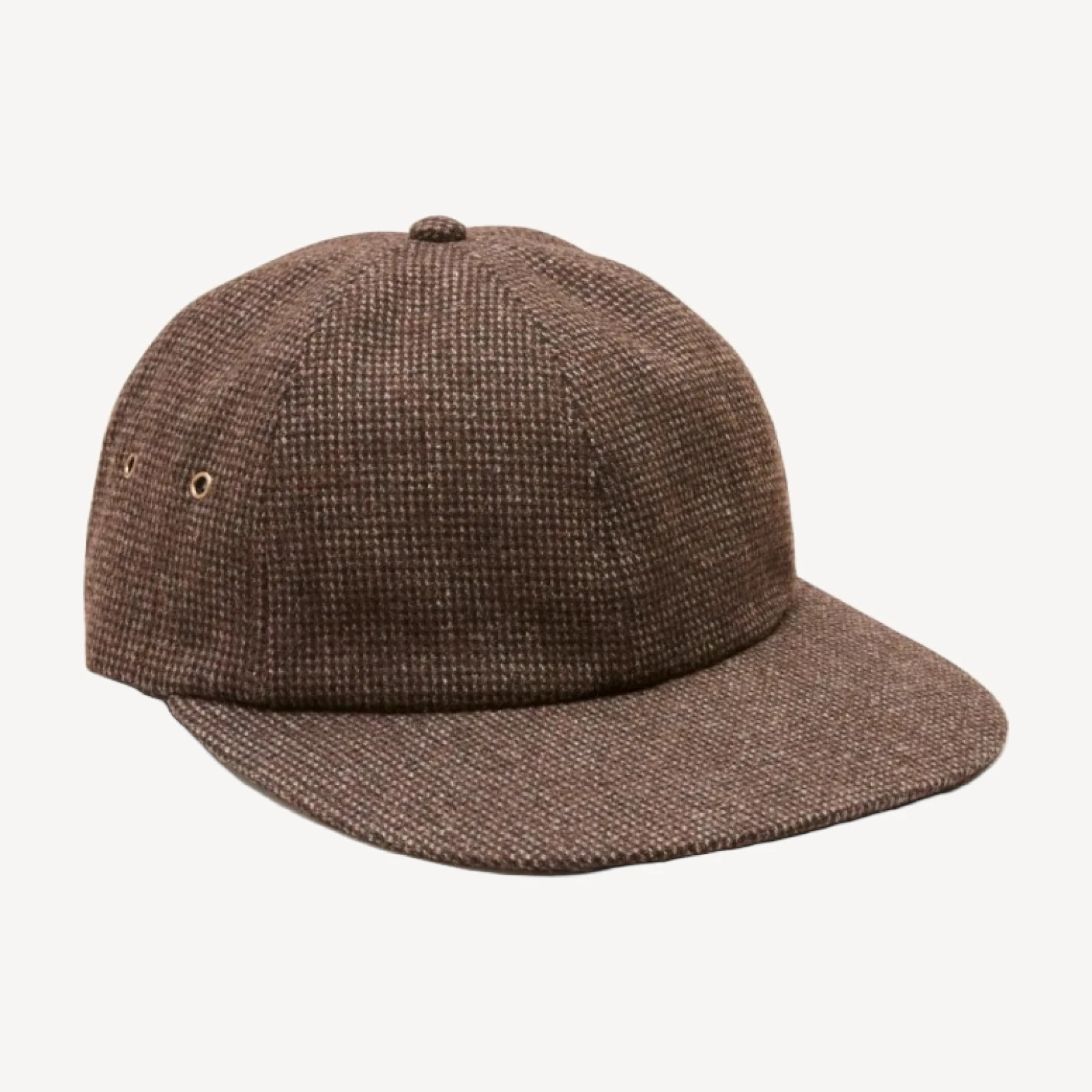 Walking cap in houndstooth wool