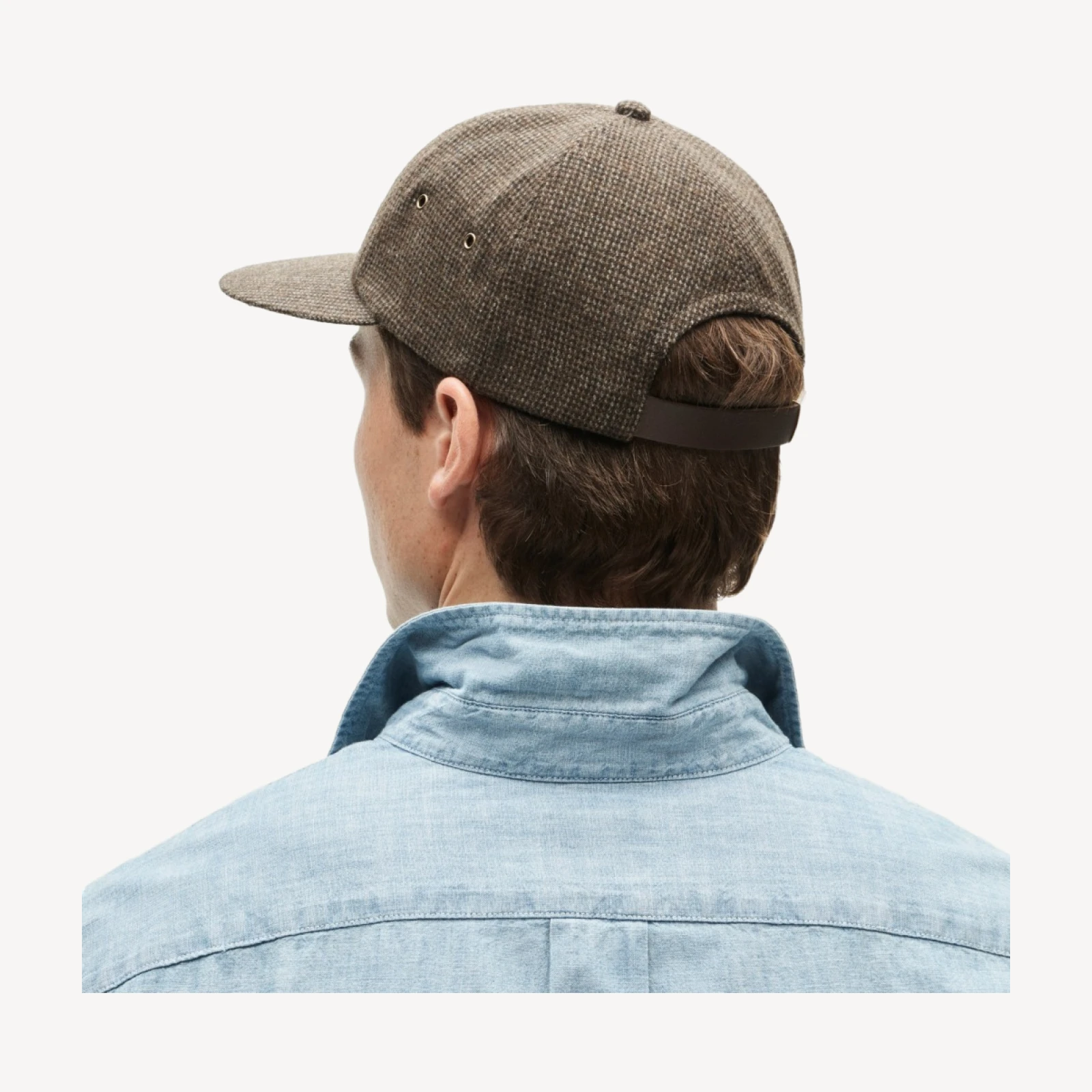Walking cap in houndstooth wool