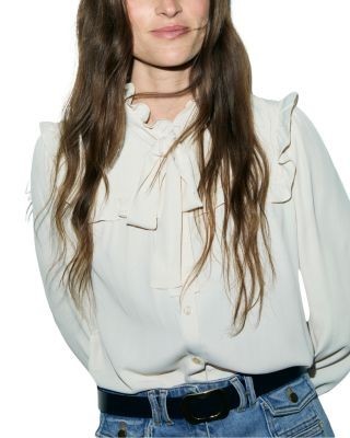 Gerard Darel Leia Ruffle Trim Blouse