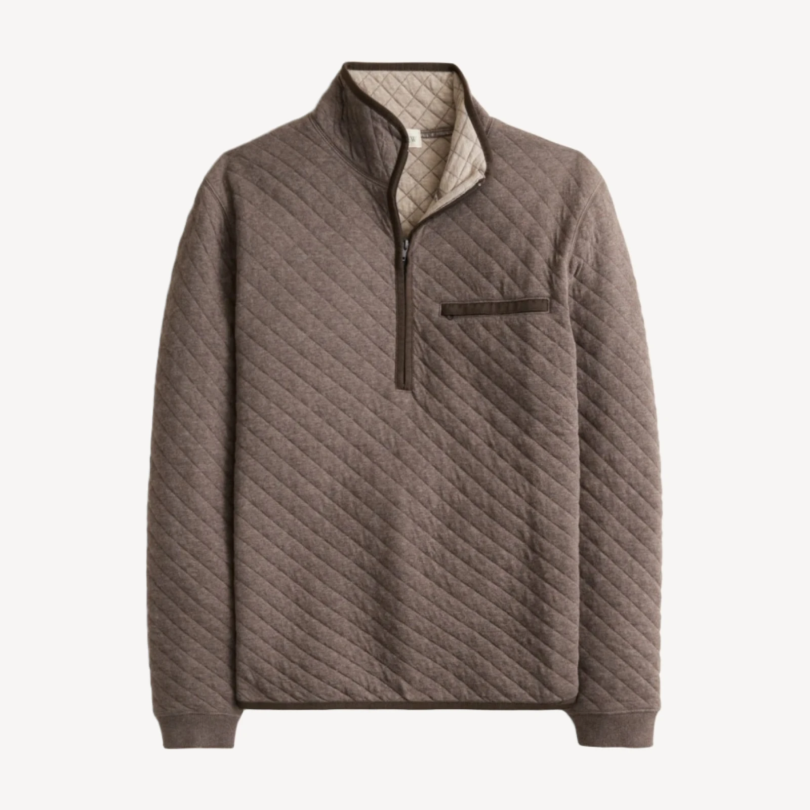 Quilted quarter-zip pullover