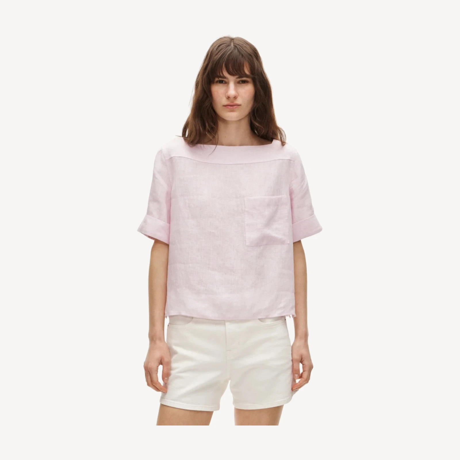 Boatneck tee in linen
