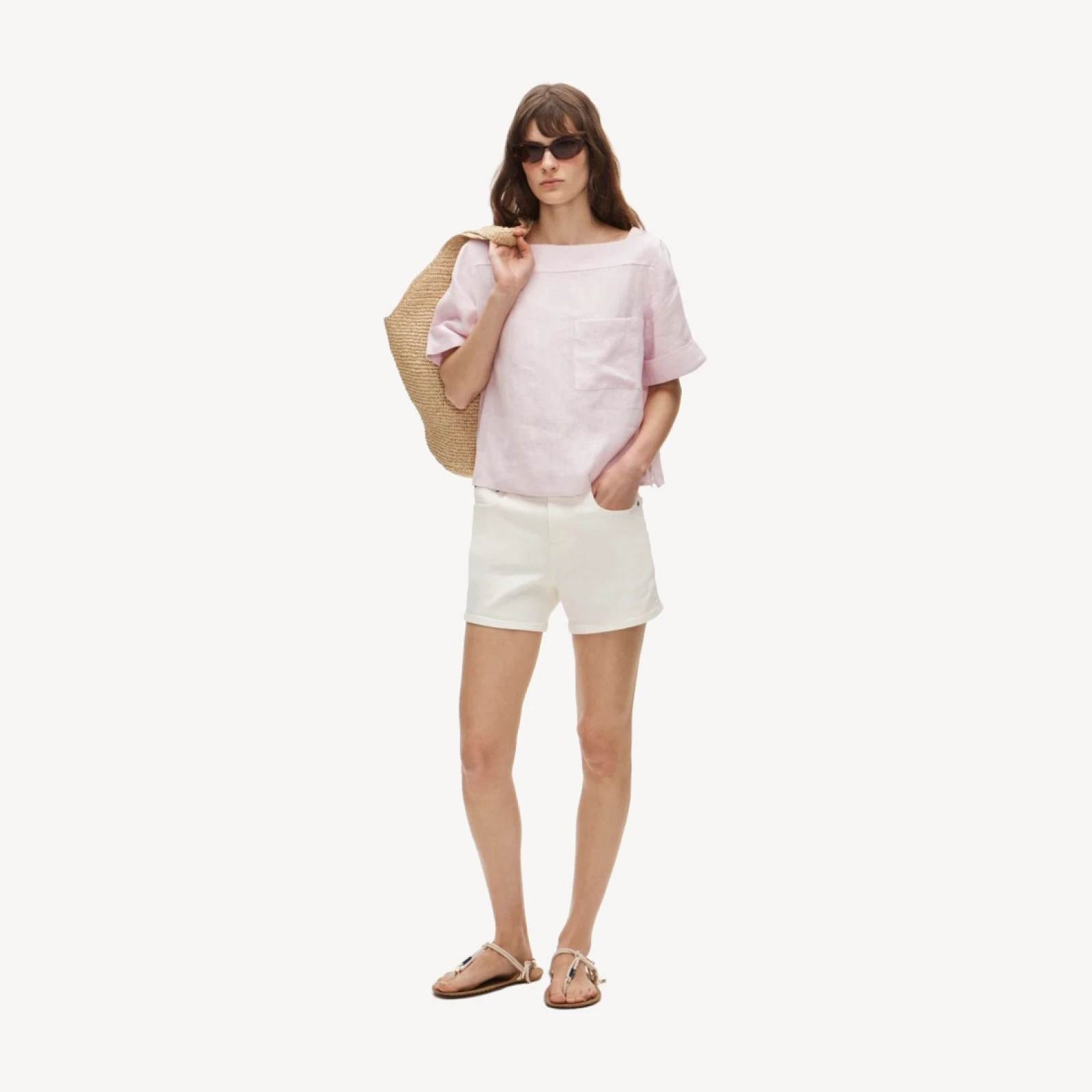 Boatneck tee in linen