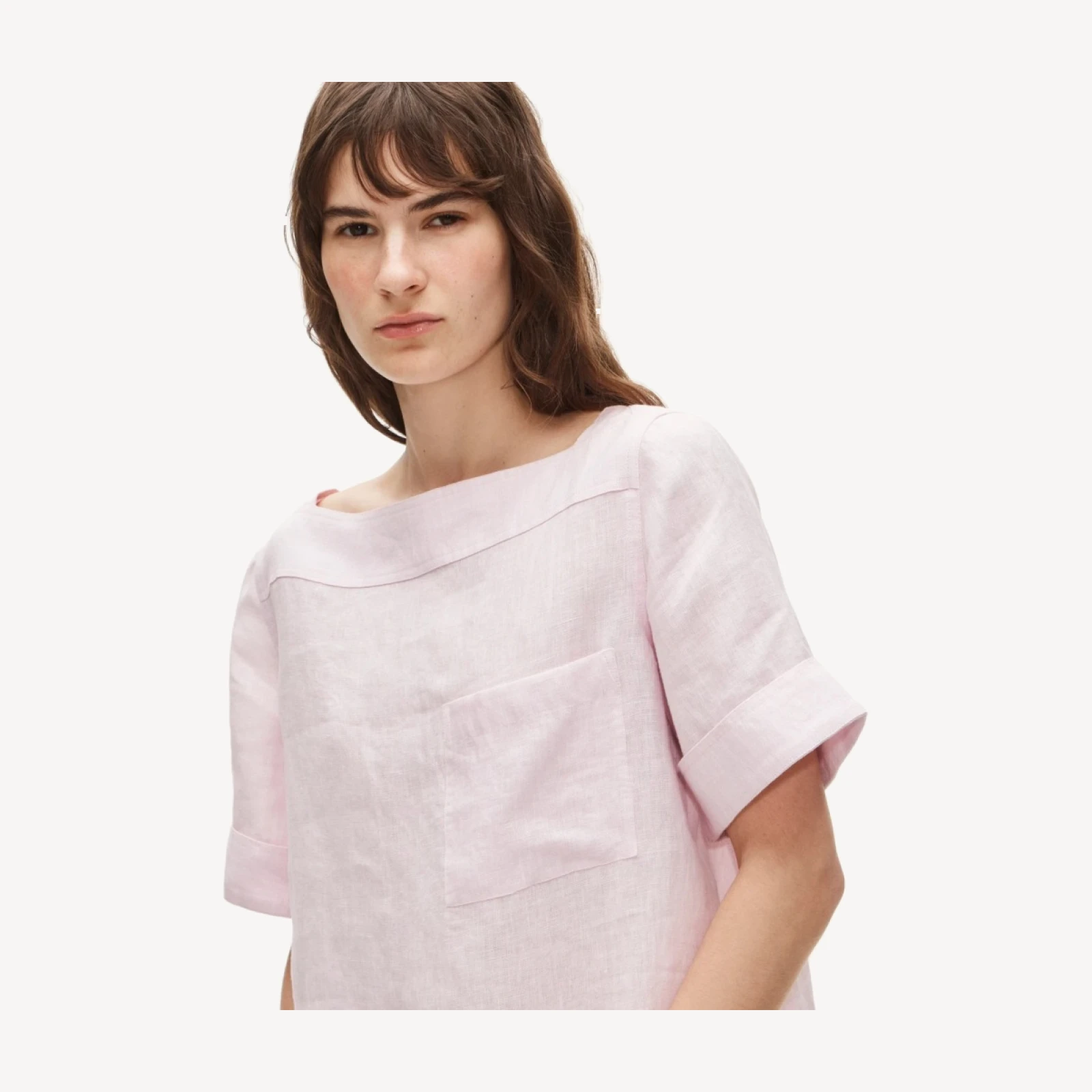 Boatneck tee in linen