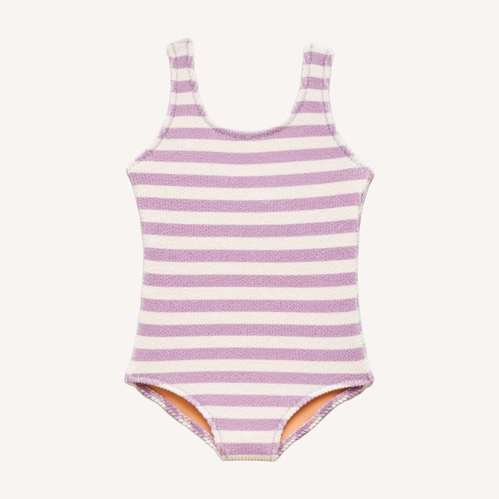 Girls' scrunchie scoopneck one-piece swimsuit in stripe