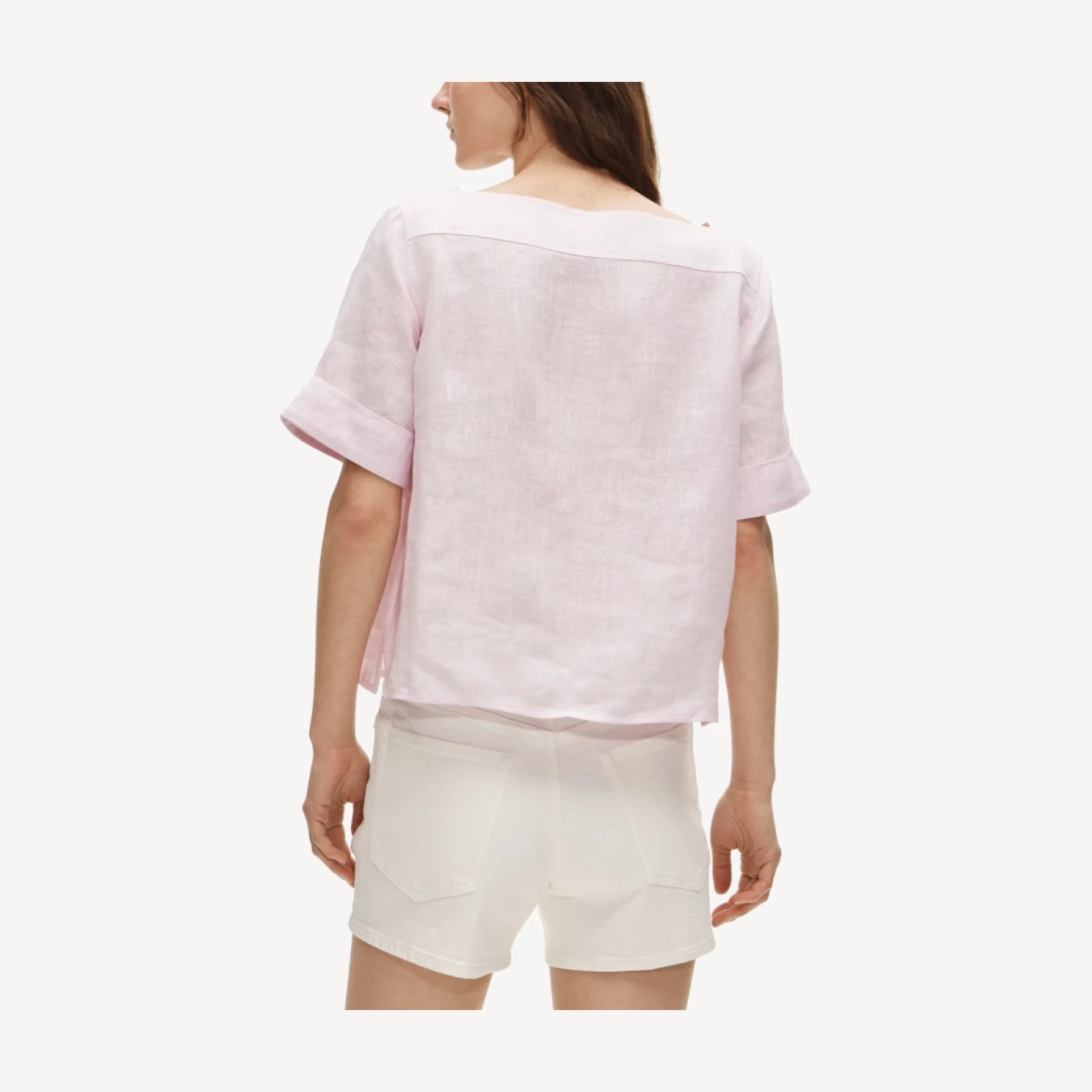 Boatneck tee in linen