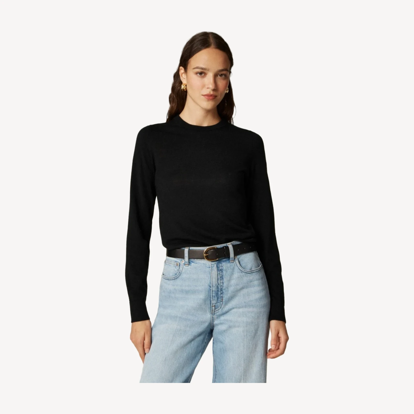 Carolyn fitted crewneck sweater in merino wool