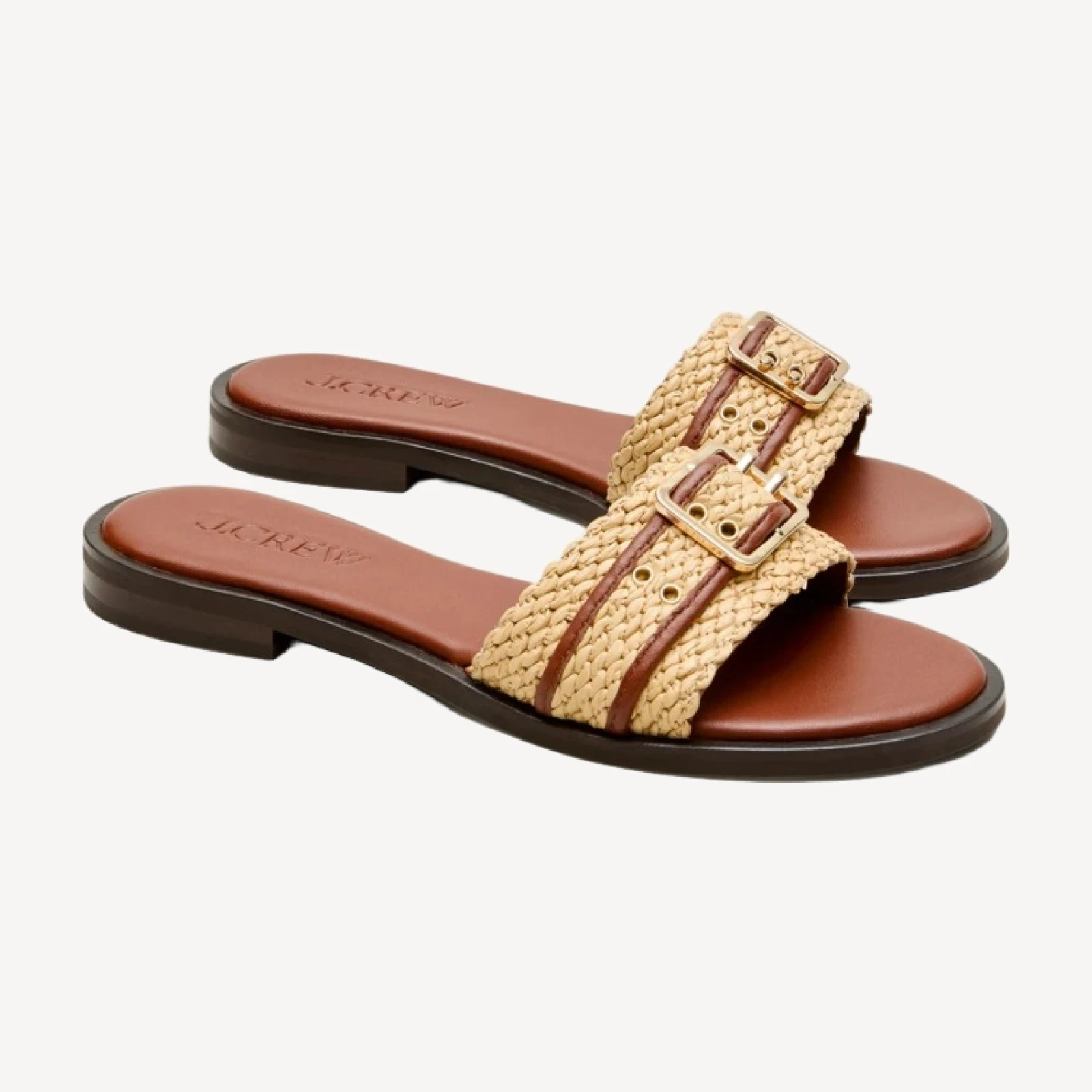 Belted woven-strap sandals