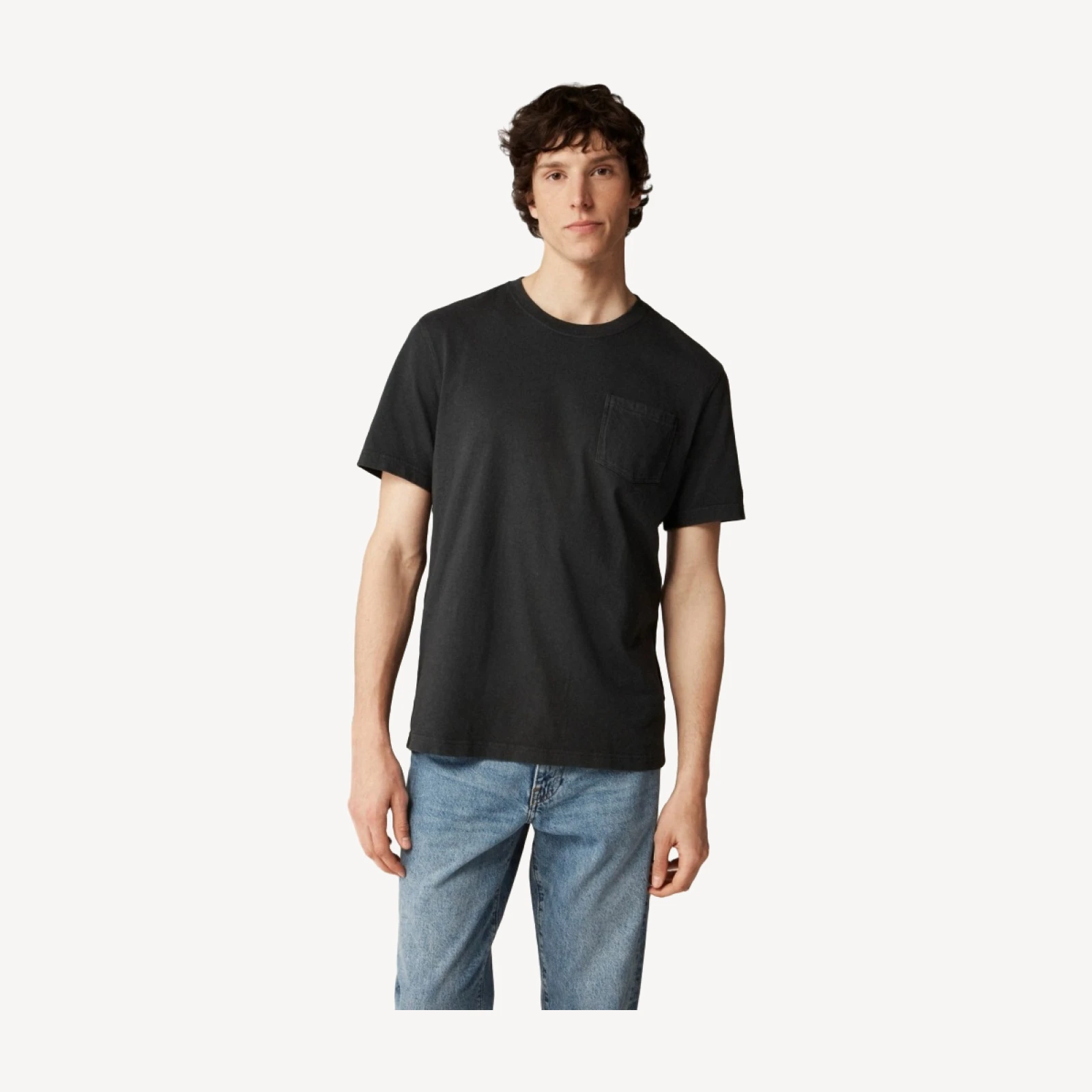 Vintage-wash cotton pocket T-shirt