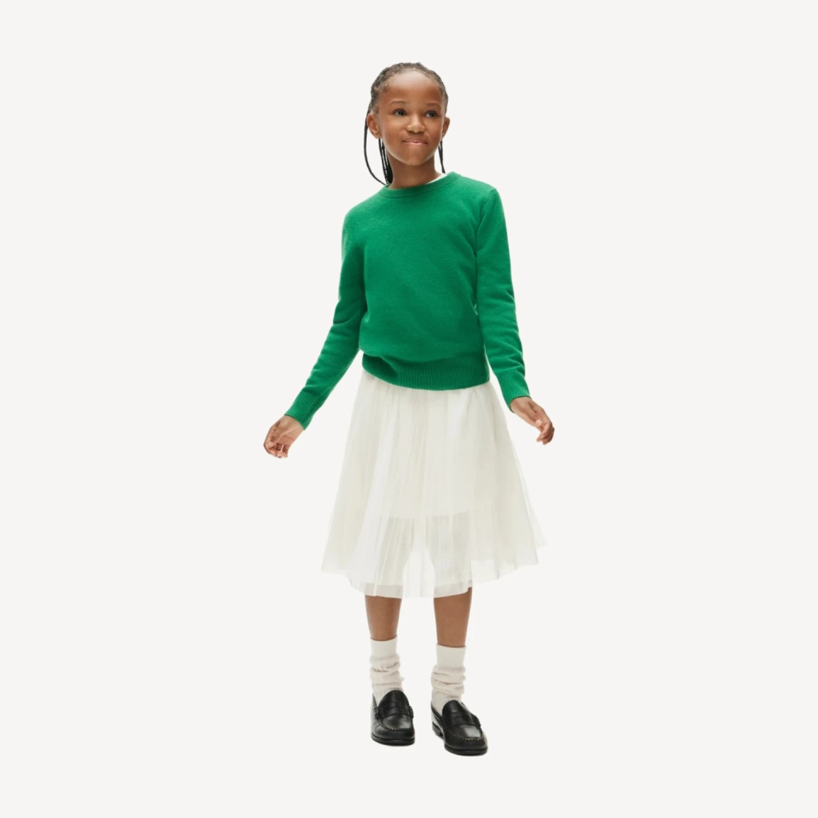 Girls' pleated midi skirt in tulle