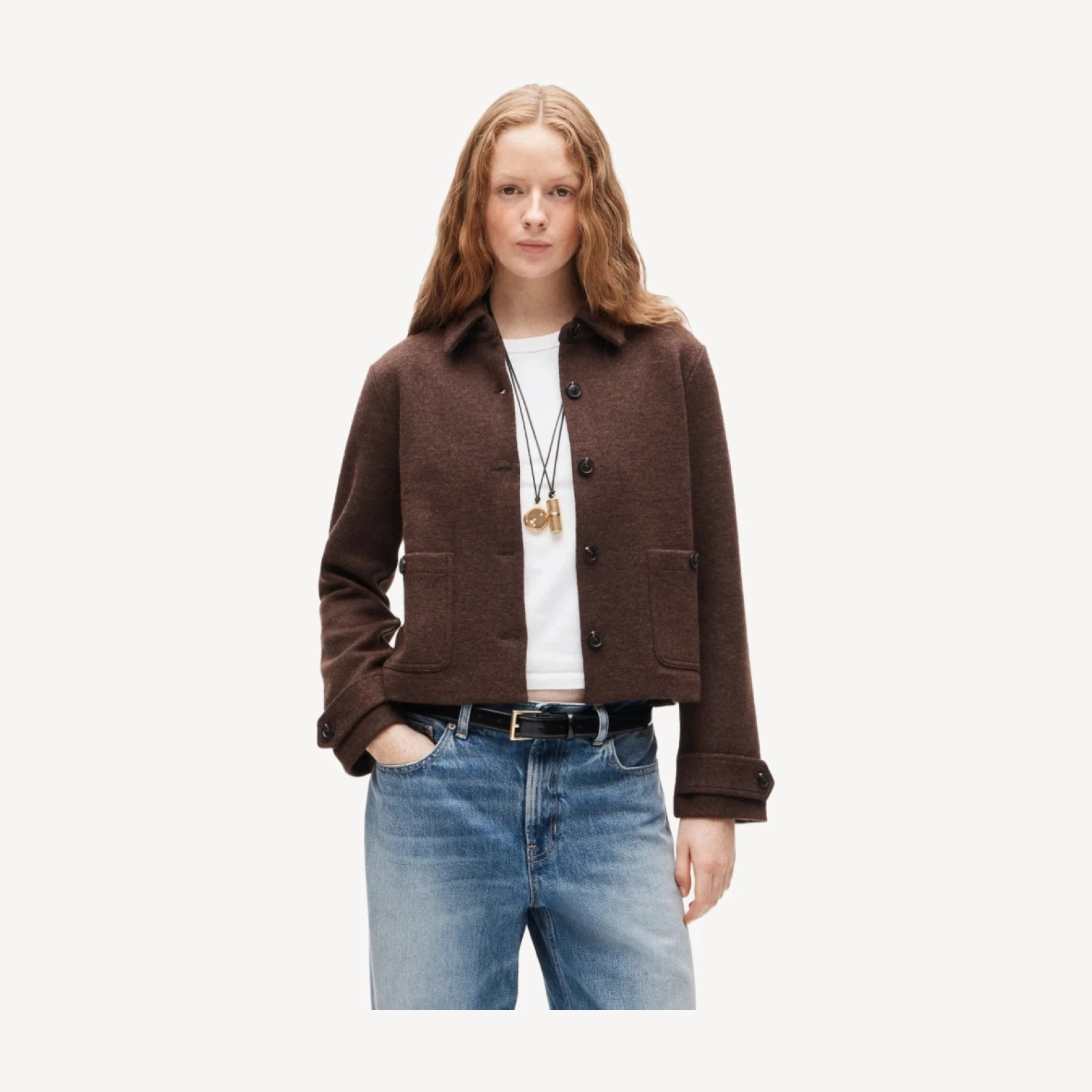 Knit jacket in wool blend
