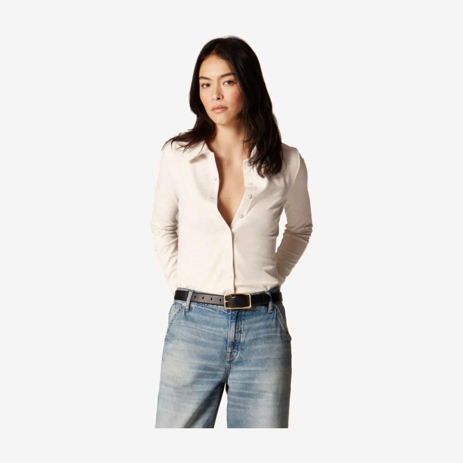 Soft rib cardigan top