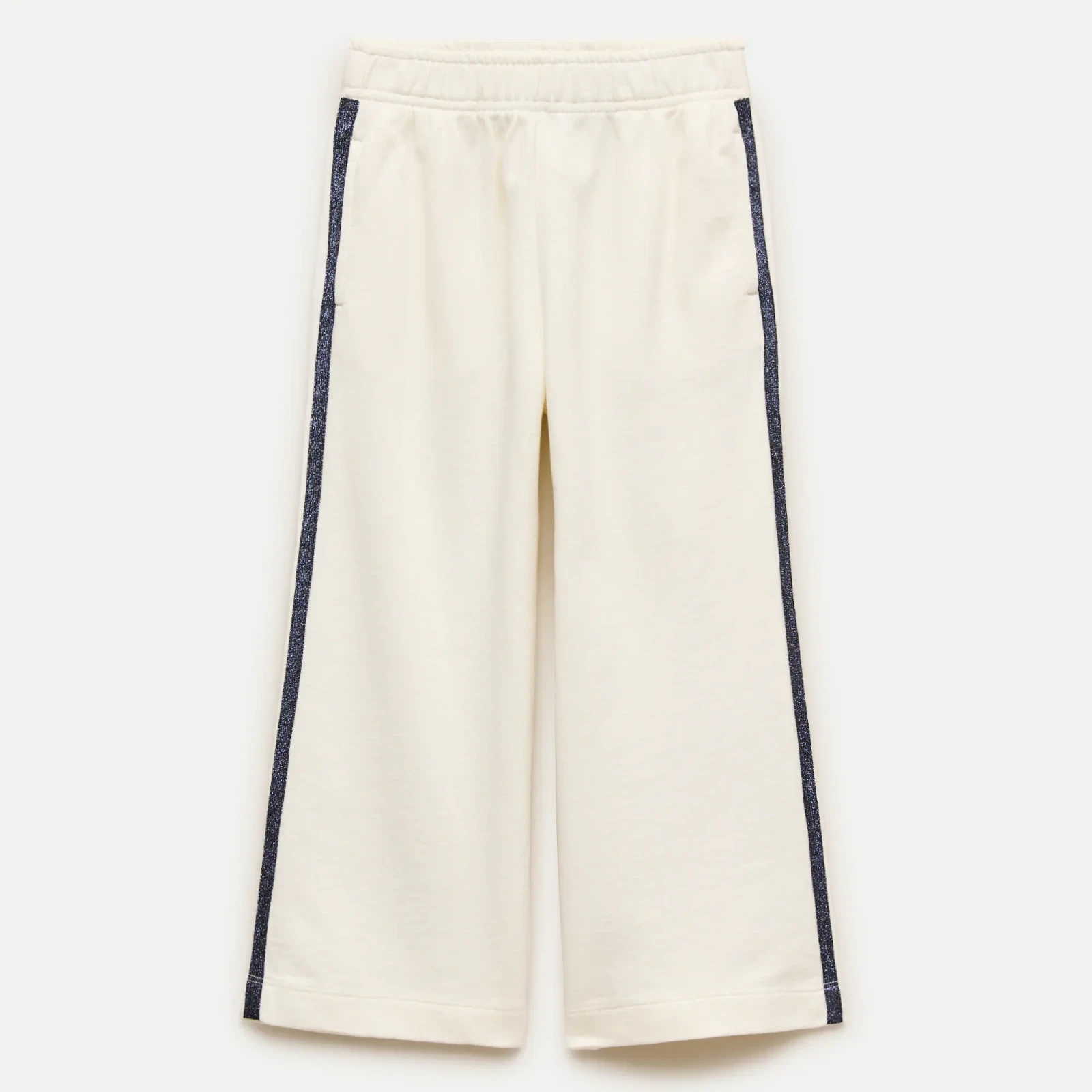 Girls' Everyday wide-leg sweatpant with Lurex® metallic threads stripe