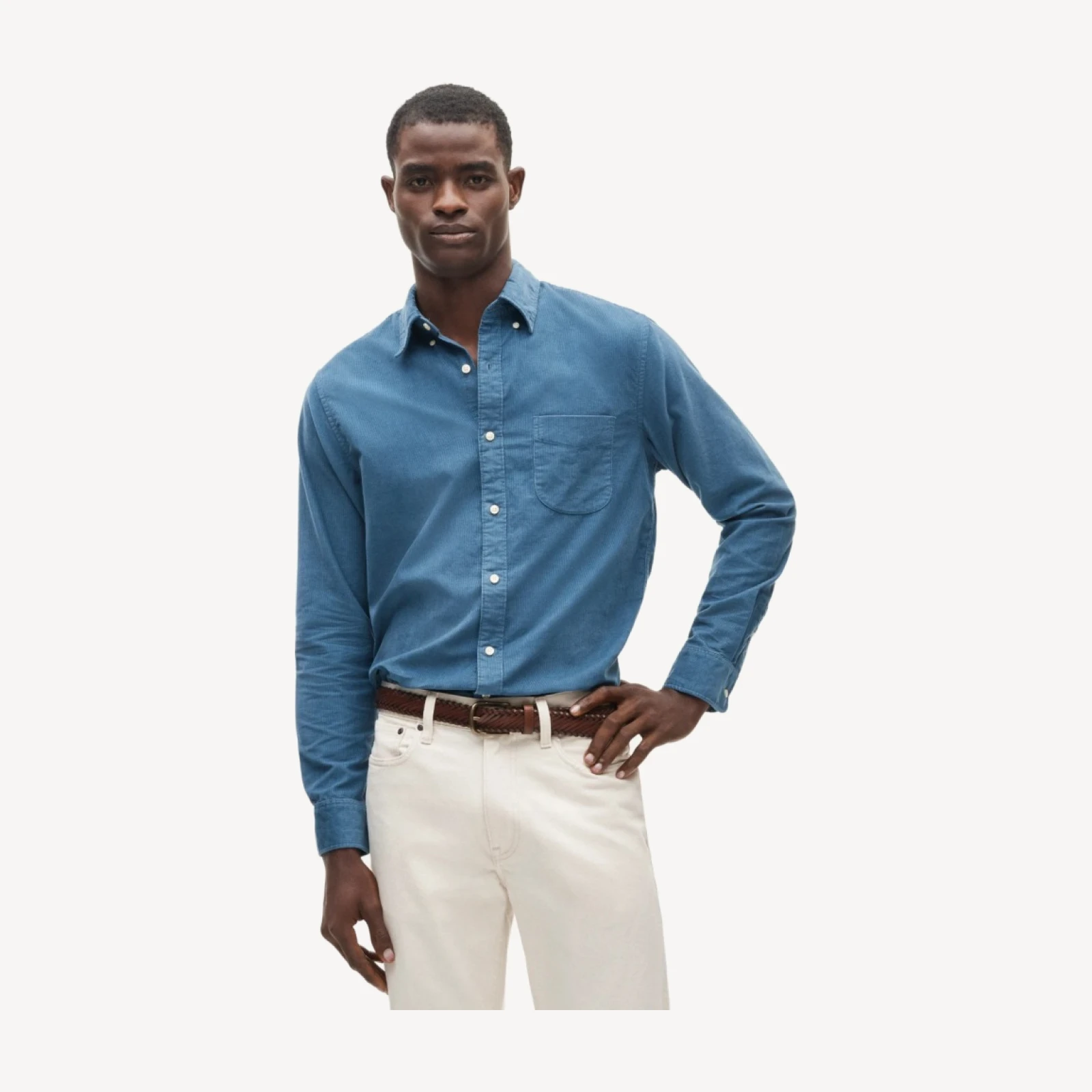 Fine-wale corduroy shirt