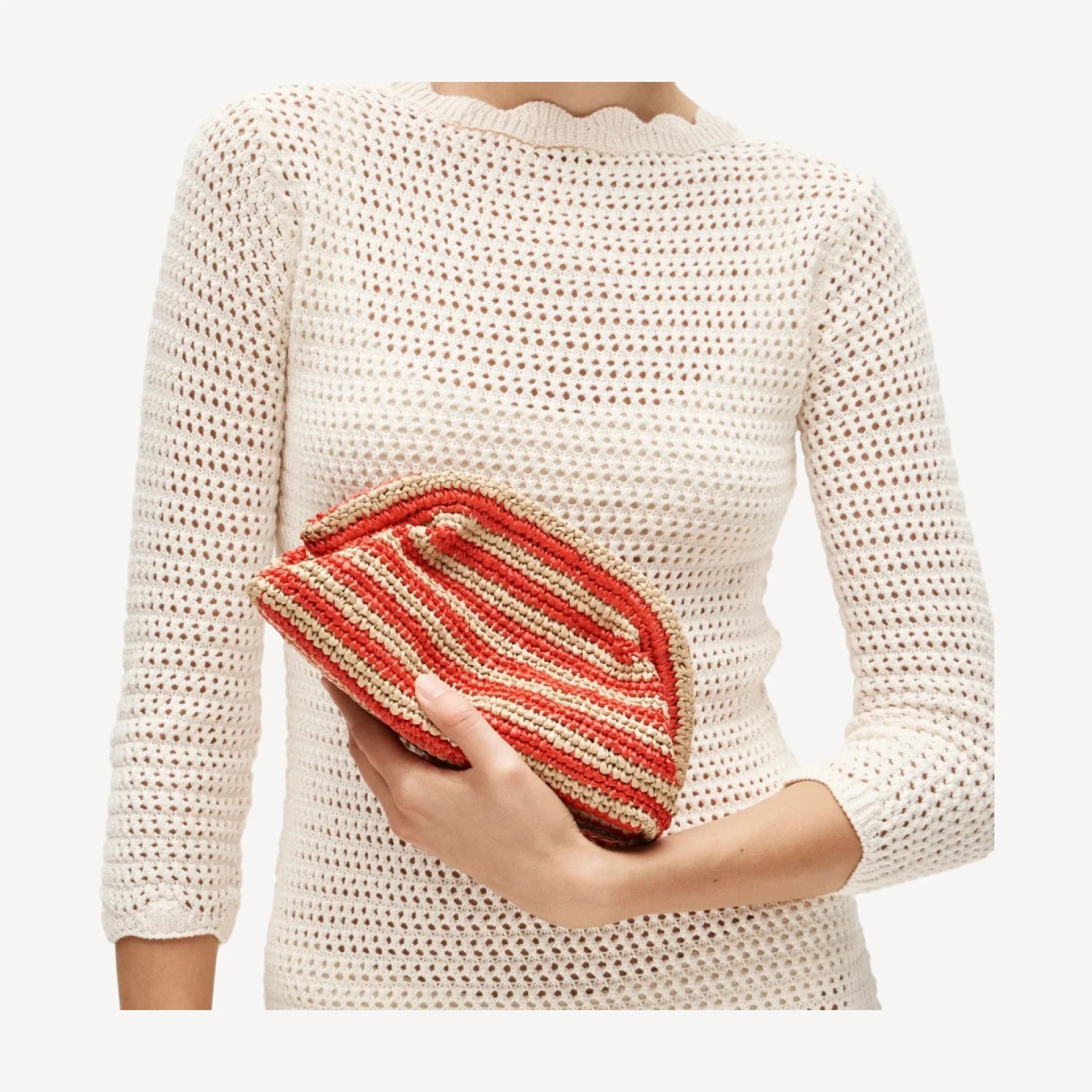 Portofino handknotted clutch in stripe