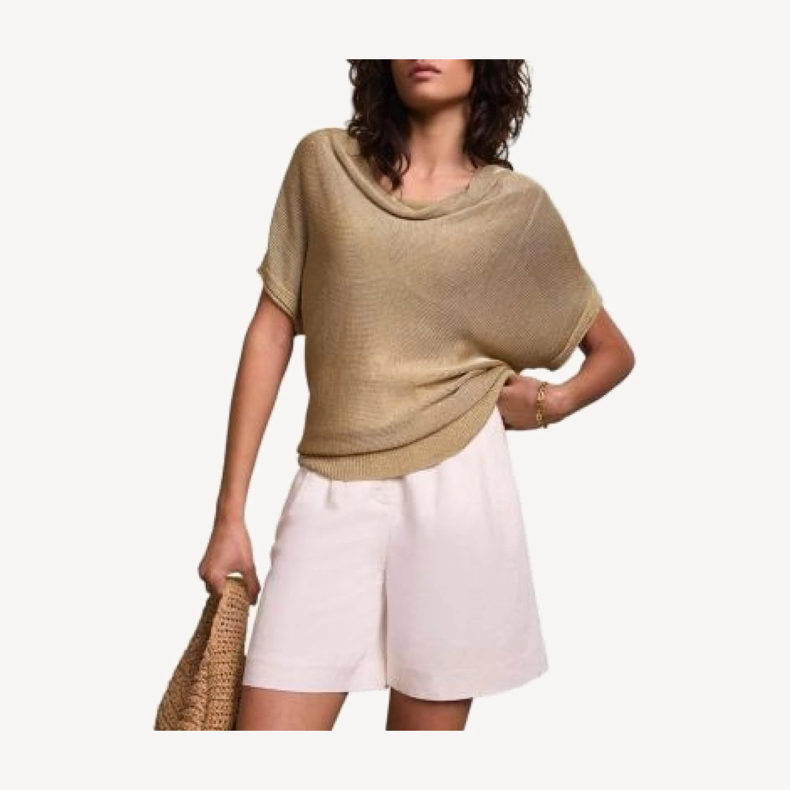Mint Velvet Women's Metallic Knit Top