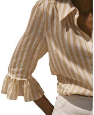 Mint Velvet Women's Striped Ruffle Detail Shirt