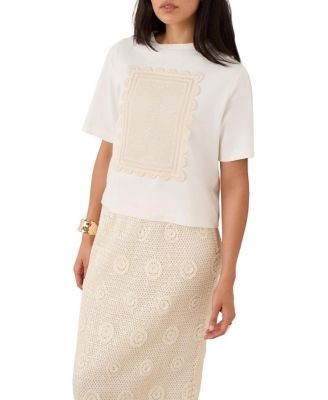 Mint Velvet Women's Crochet Panel T-Shirt