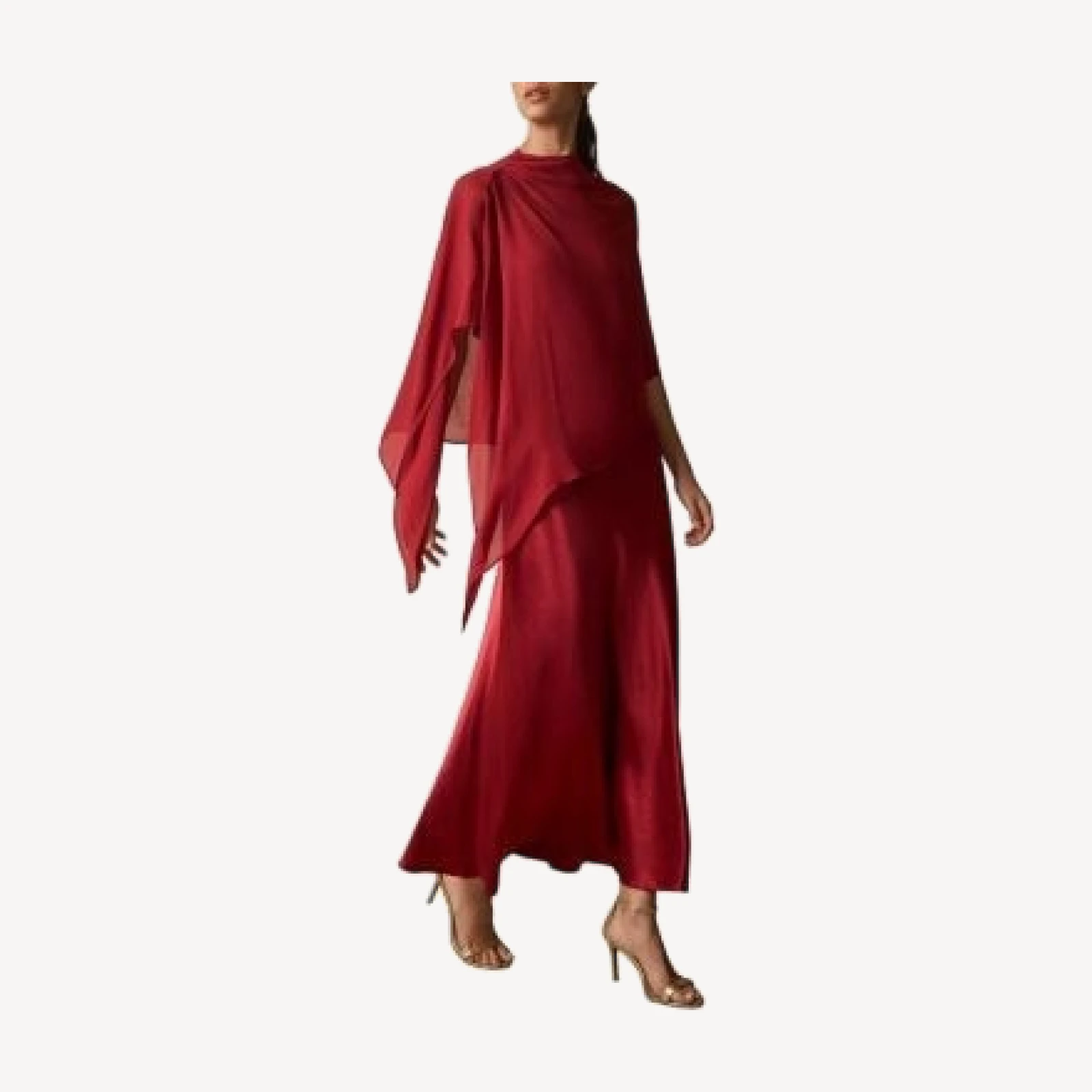 Mint Velvet Women's Satin Cape Detail Maxi Dress