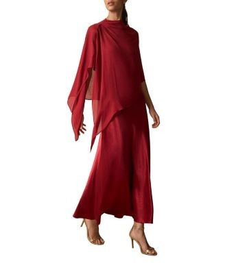 Mint Velvet Women's Satin Cape Detail Maxi Dress