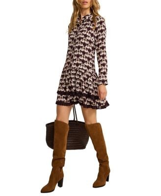 Mint Velvet Women's Swan Print Mini Dress
