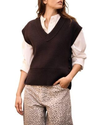 Mint Velvet Women's V Neck Tabard Sleeveless Vest Sweater