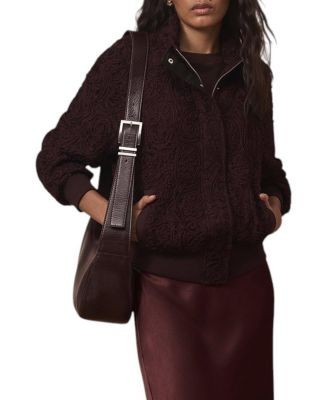 Mint Velvet Women's Embroidered Lace Bomber Jacket