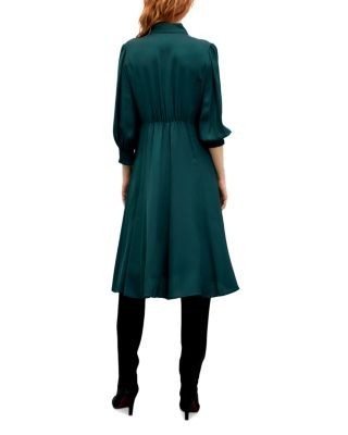 Gerard Darel Ciel Smocked Cuff Collared Dress