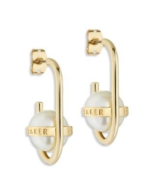 Ted Baker Imitation Pearl Oval Hoop Earrings