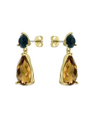 Ted Baker Yellow & Blue Crystal Drop Earrings