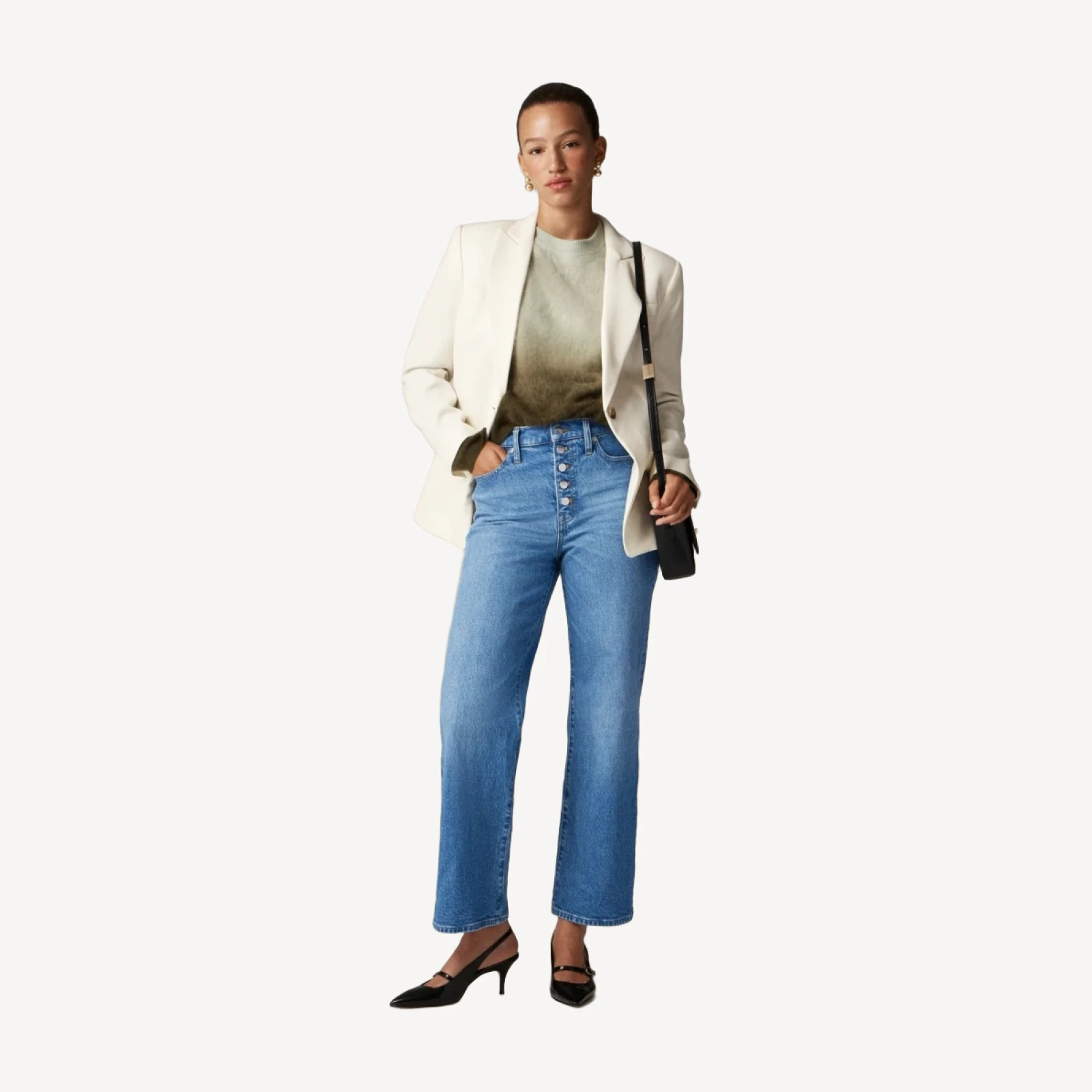 Slim-wide jean with button-fly