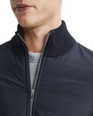 Reiss Trainer Mixed Media Zip Jacket
