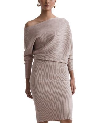 Reiss Lara Draped Knitted Bodycon Dress