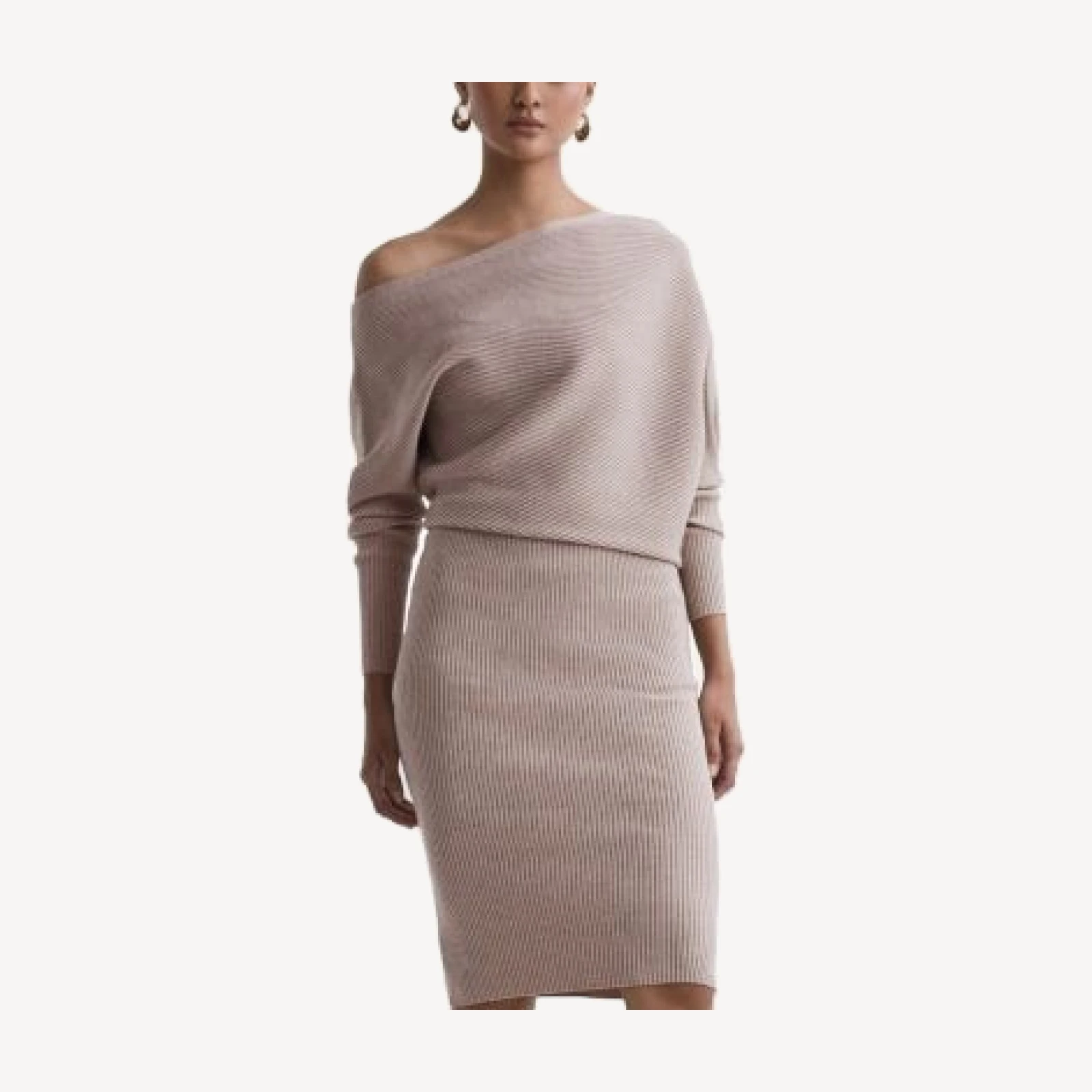 Reiss Lara Draped Knitted Bodycon Dress