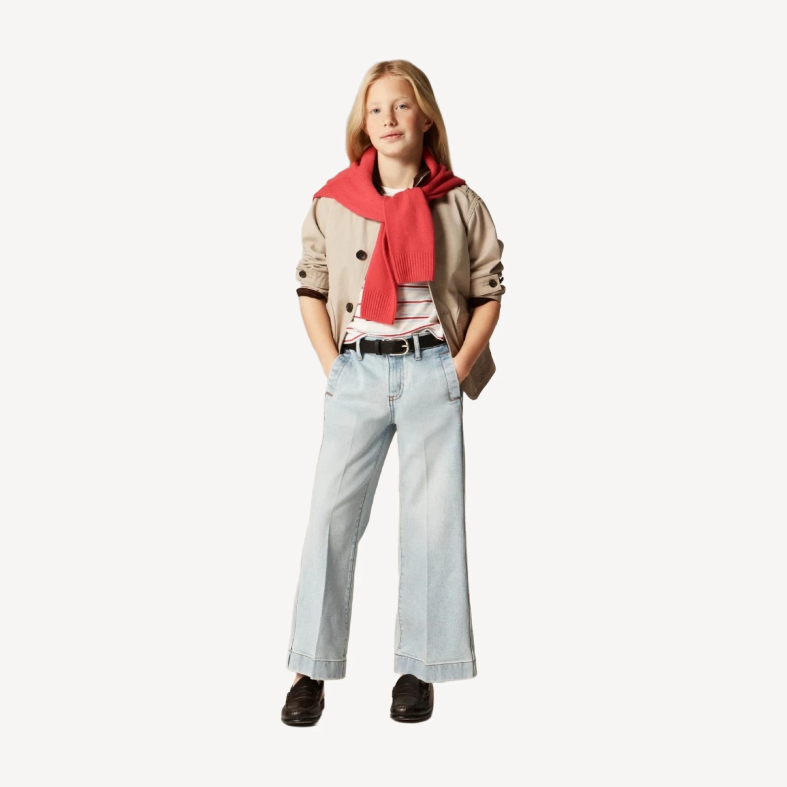 Girls' Sailor stretch denim trouser