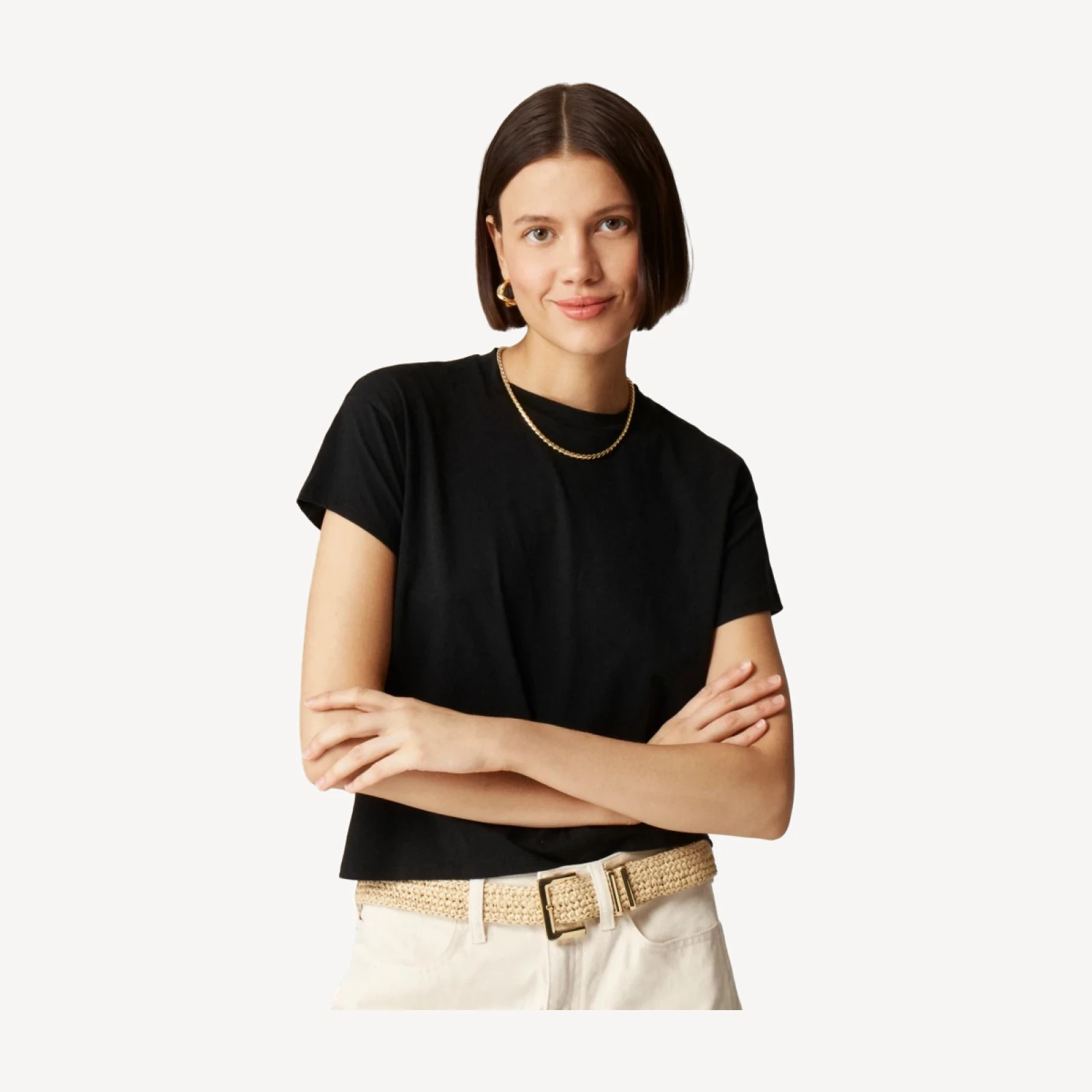 Feather jersey cropped T-shirt