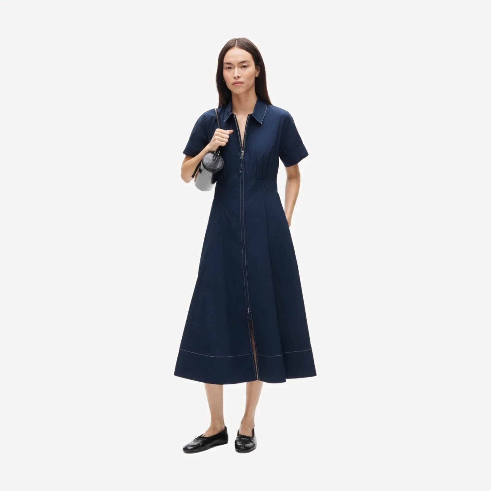 Arden shirt-dress in cotton poplin