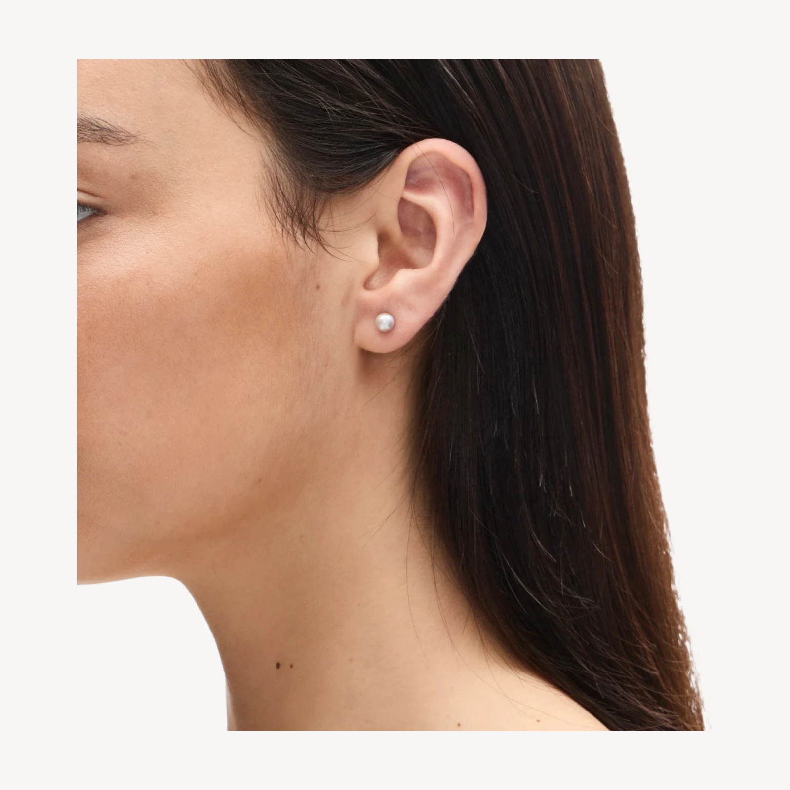 Grey freshwater pearl stud earrings