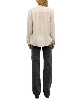 Gerard Darel Liset Half Button Tunisian Collar Blouse