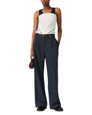 Maje High Rise Wide Leg Pants