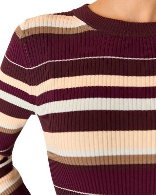 Whistles Multi Stripe Crewneck Knit Top