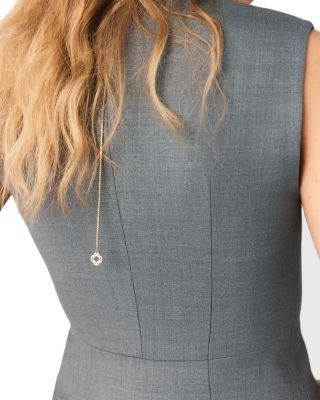 Maje Sleeveless Jewel Button Tailored Jacket