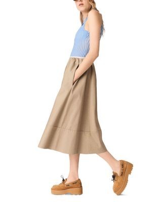 Maje Mid Length Cotton Skirt
