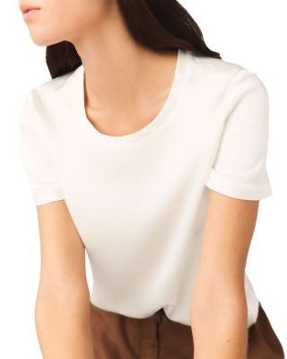 Maje Limeon Short Sleeve Silk Blend Top
