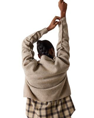 Whistles Wool Curved Hem Round Neck Sweater