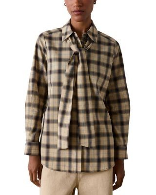 Whistles Removable Scarf Long Sleeve Shirt