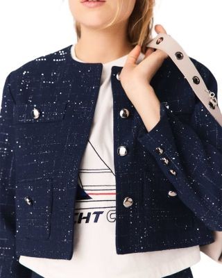 Maje Short Jacket with Patch Pockets