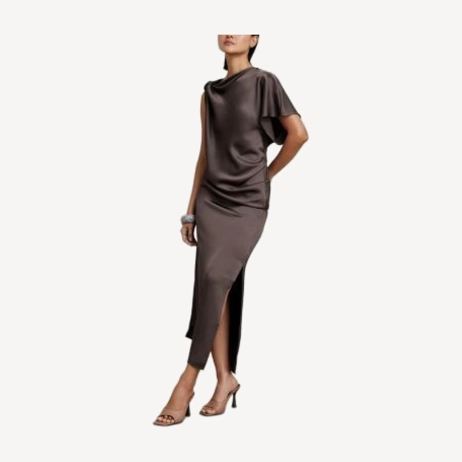 Reiss Kenzie Drape Midi Dress