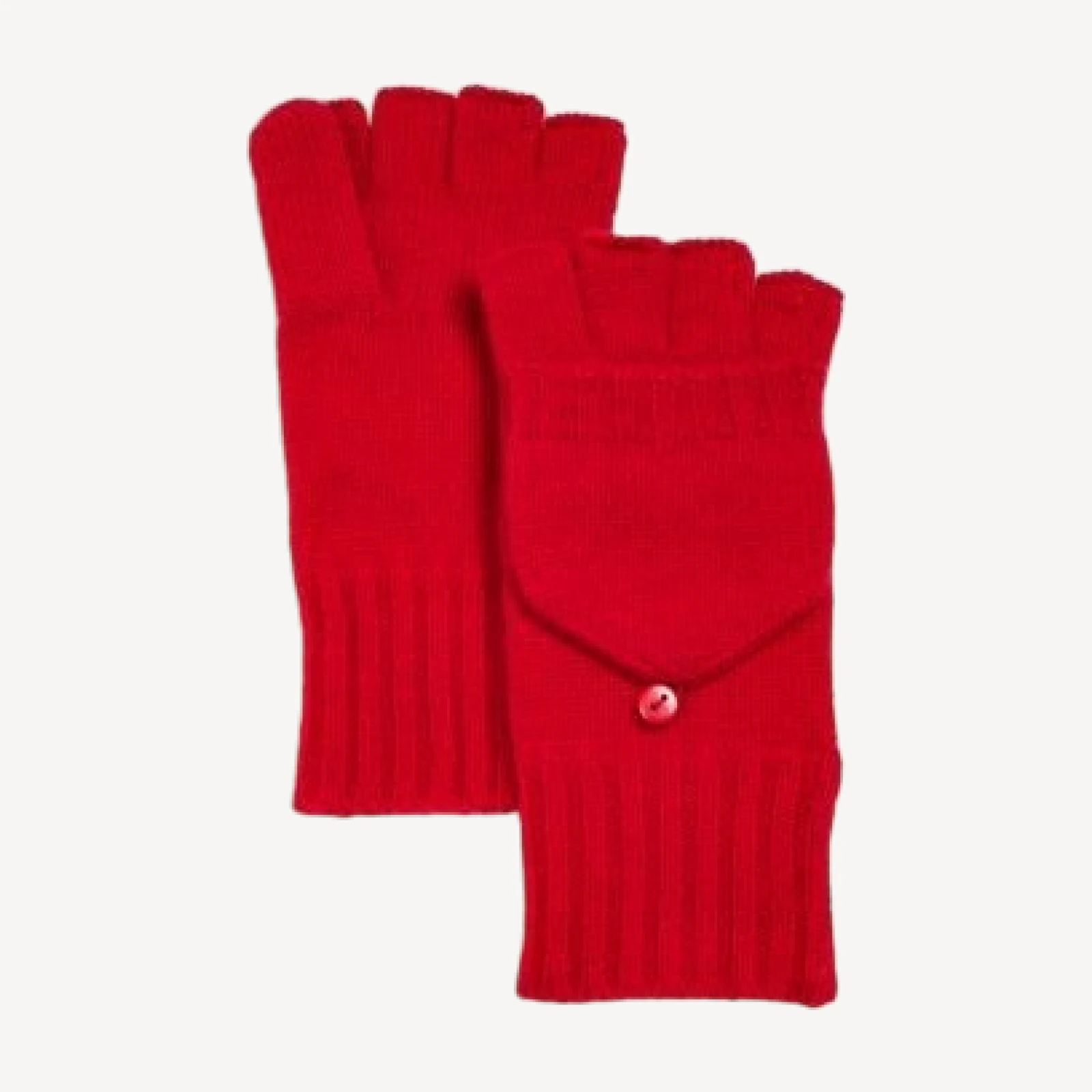 C by Bloomingdale's Cashmere Ribbed Knit Cashmere Pop Top Mittens - Exclusive